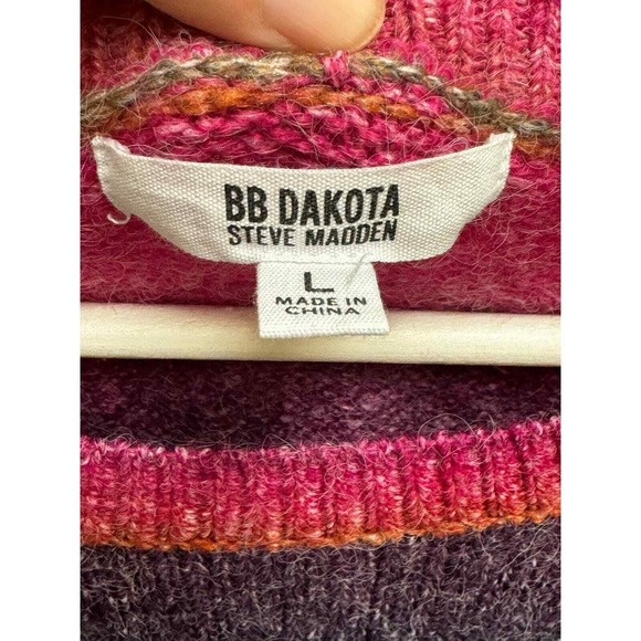BB DAKOTA STEVE MADDEN Multicolor Stripe Raglan Sweater Size L - Picture 9 of 9